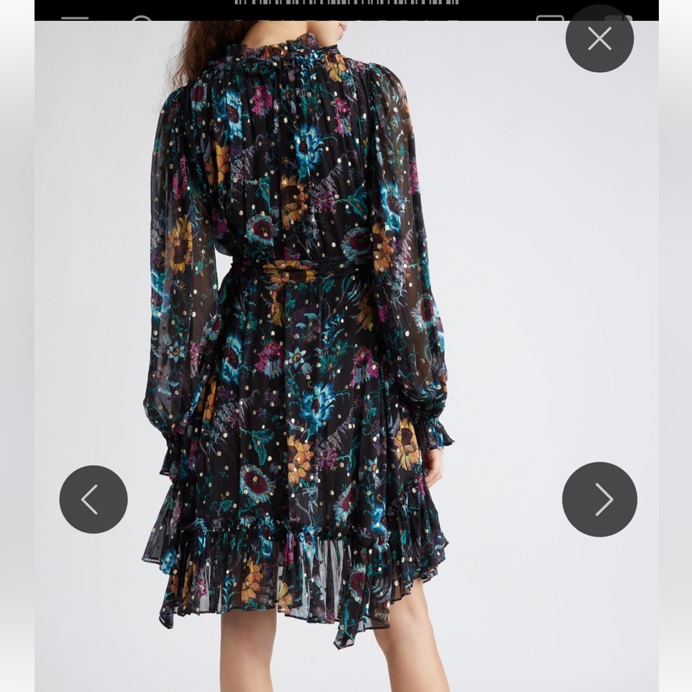 Ulla Johnson Anais Dress in Black Iris,  Size 4,  Silk  New without tags - Picture 2 of 6